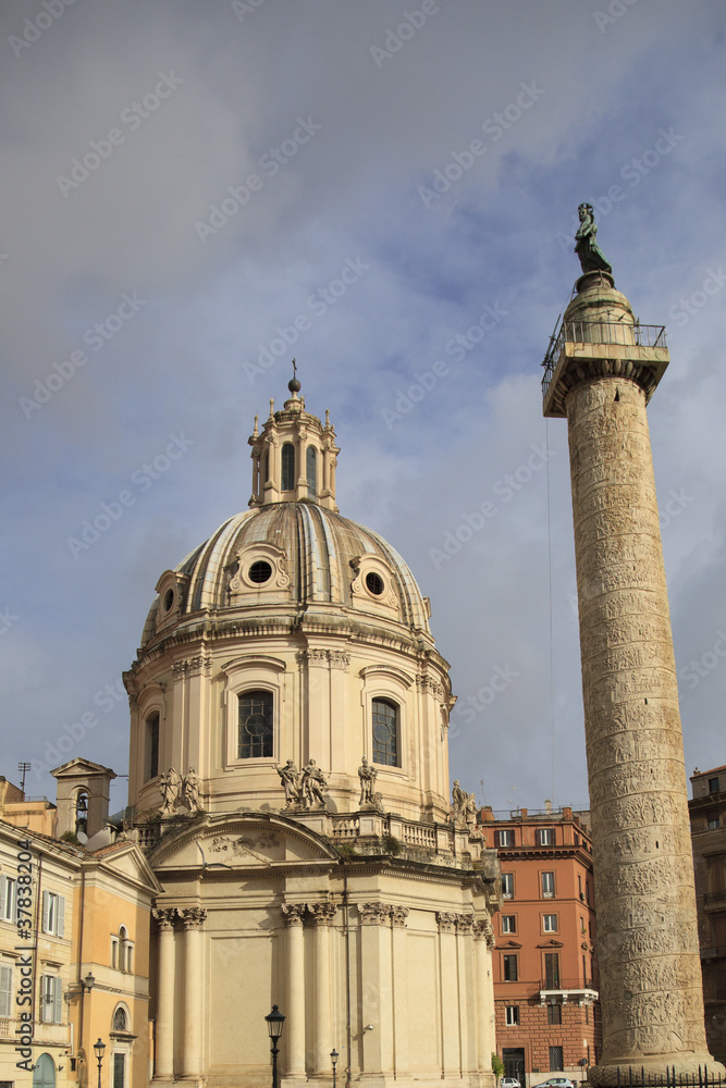 Traian column in Rome, Italy