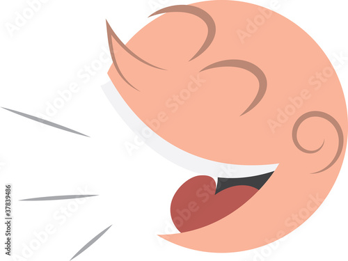 Isolated laughing or talking head