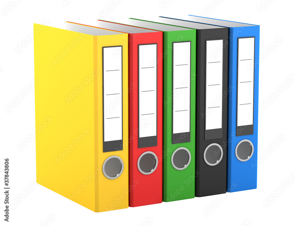 color file folders isolated on white background color file folders isolated on white background