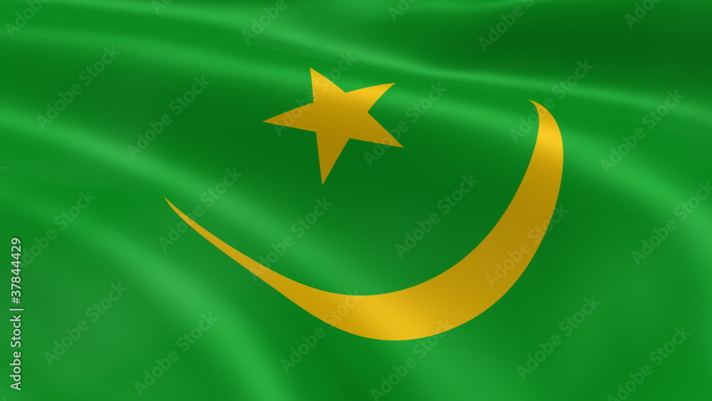 Mauritanian flag in the wind. Part of a series. Mauritanian flag in the wind. Part of a series.