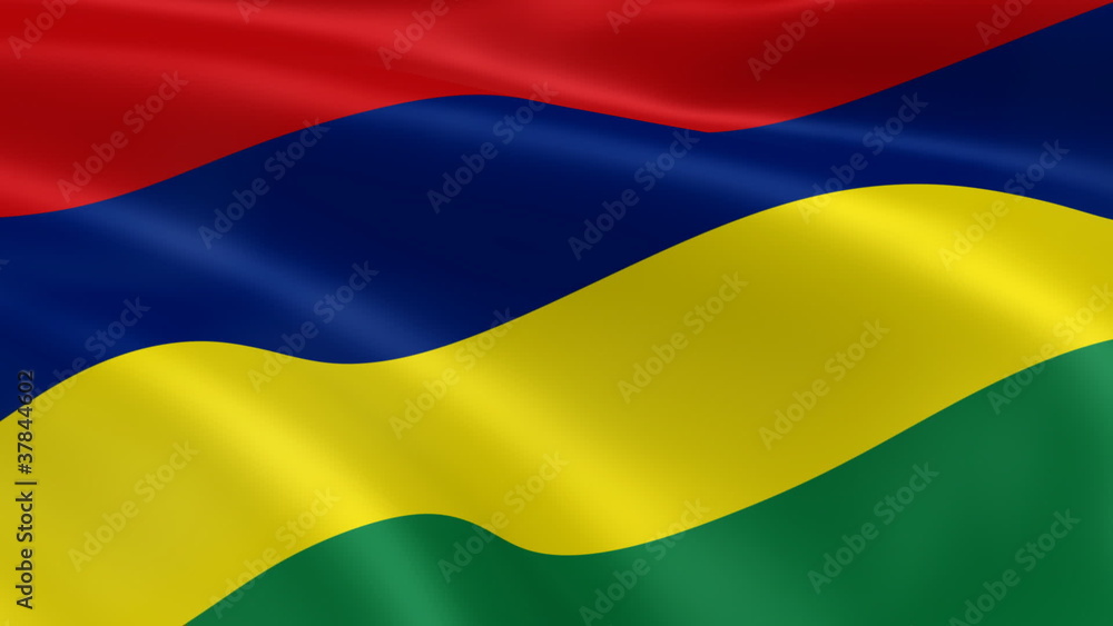 Mauritian flag in the wind. Part of a series. Mauritian flag in the wind. Part of a series.