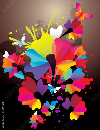 flores de color en vector