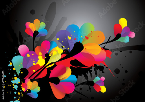 flores de color en vector