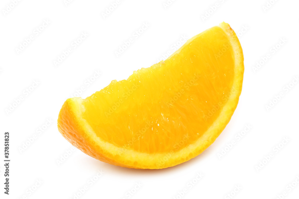 Orange segment on white background Orange segment on white background