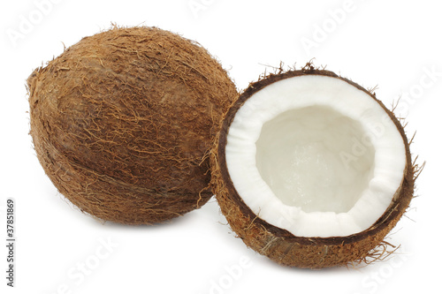 Fresh coconut and a part of coconut