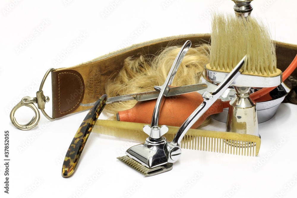 Naklejka premium Outils de coiffure rétro