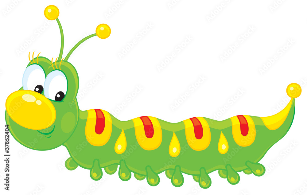 green caterpillar with yellow and red spots Stock Vector Adobe Stock