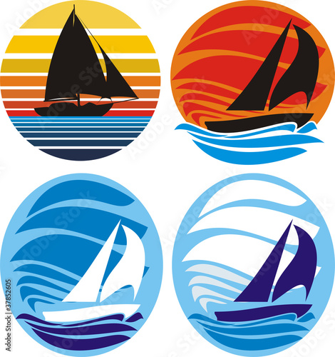 yacht and sailing, sea and sunset