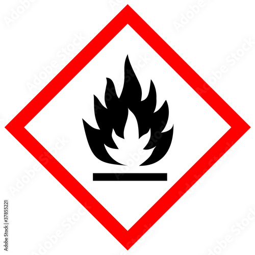 Schild Gefahrgut - Flamme