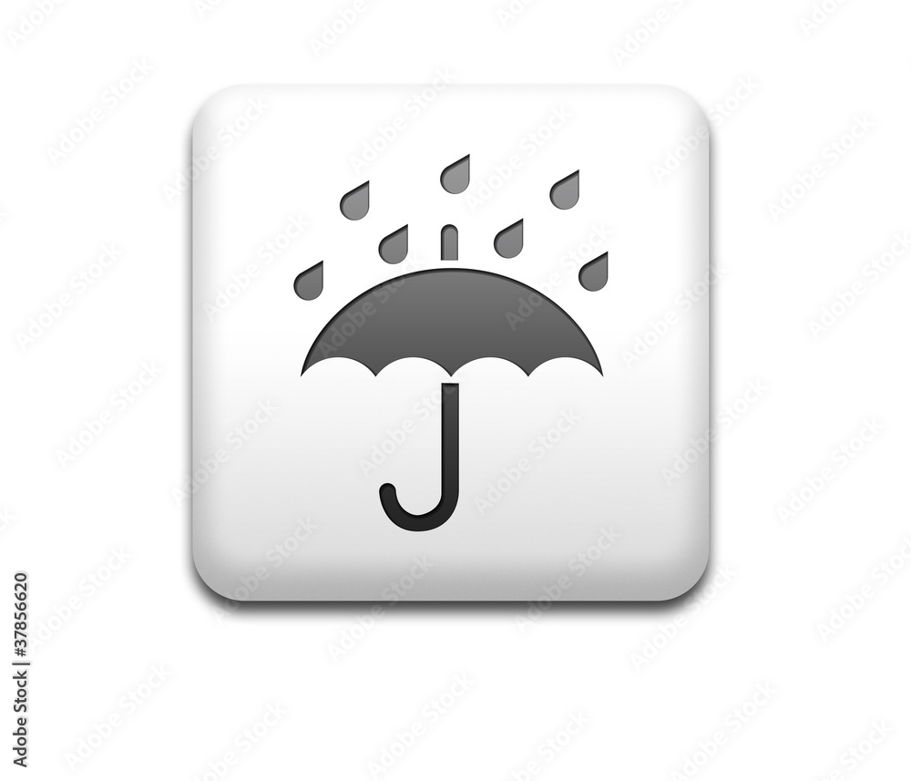 Boton cuadrado blanco simbolo llover Boton cuadrado blanco simbolo llover