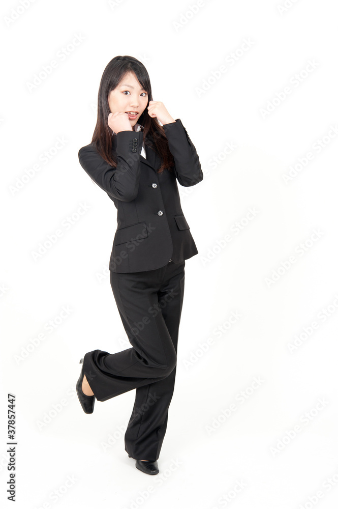 a portrait of asian businesswoman cheering a portrait of asian businesswoman cheering
