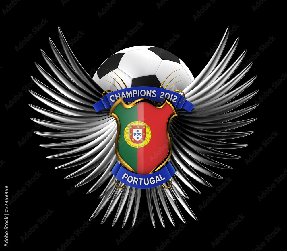 Portugal Soccer Ball - easy to isolate over black background Portugal Soccer Ball - easy to isolate over black background