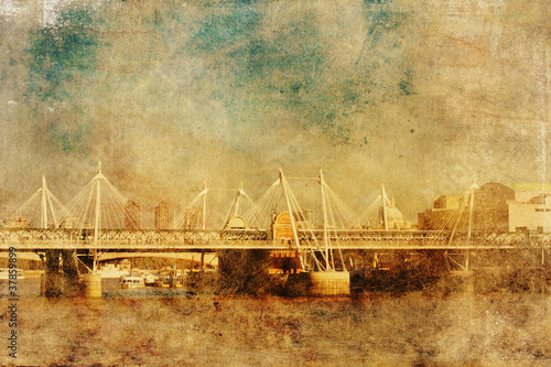 Canvas Print Charing Cross bridge im Antikstil