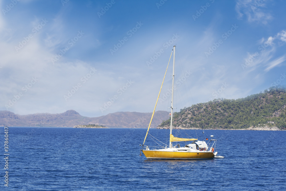 Yellow yacht