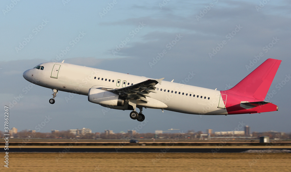 white plane takig off white plane takig off