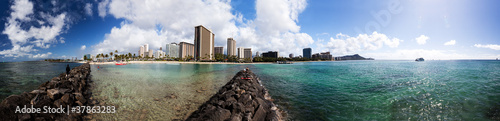 Panorama von Waikiki, Honolulu, Hawaii