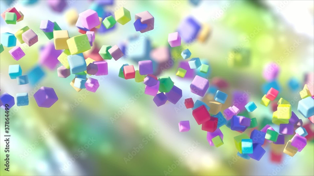 Looped animation of abstract colored cubes Looped animation of abstract colored cubes