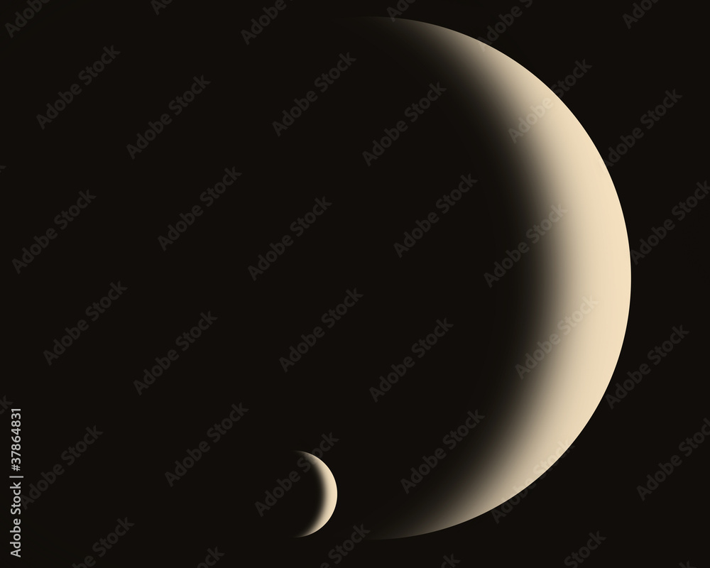 Naklejka premium planet and moon