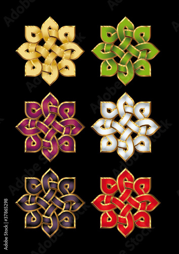 Solar gold ornament elements