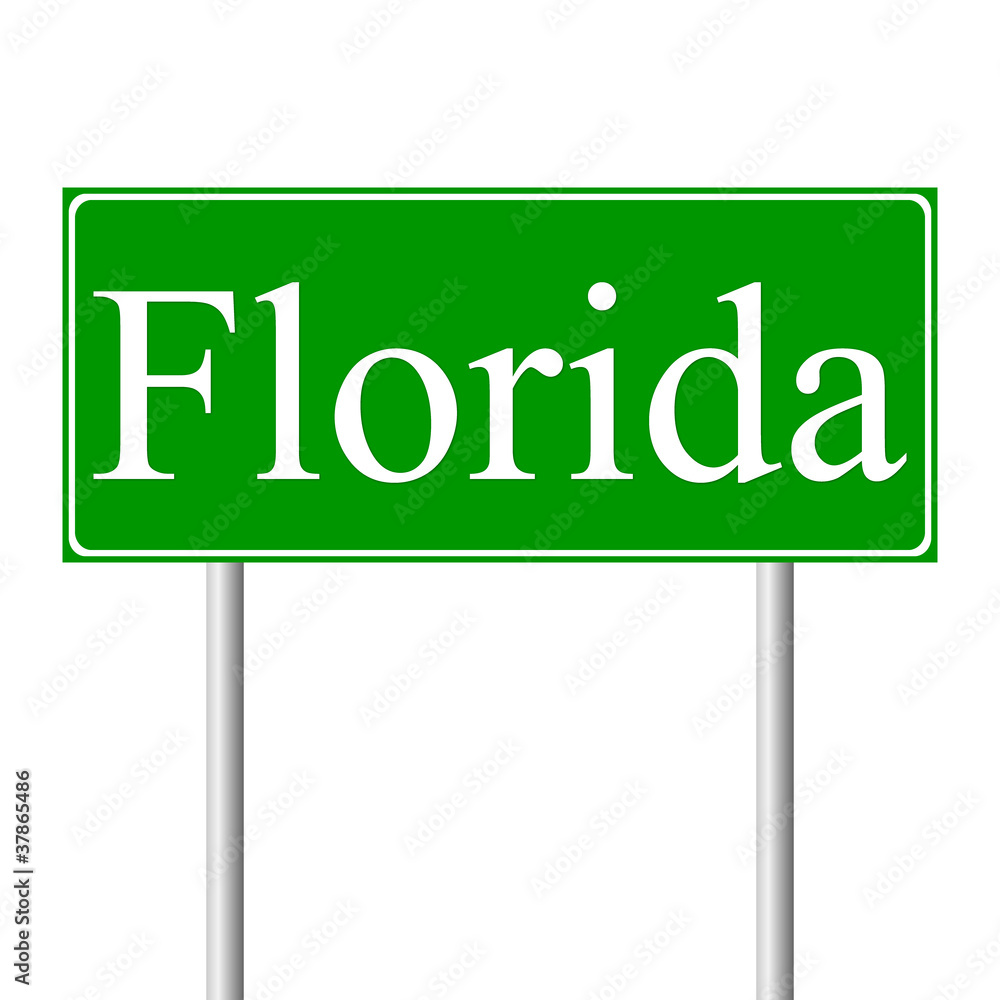 Florida green road sign