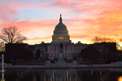 Washington DC, United States Capitol building at sunrise