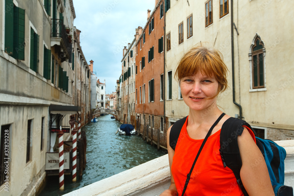 Obraz Woman tourist in Venice