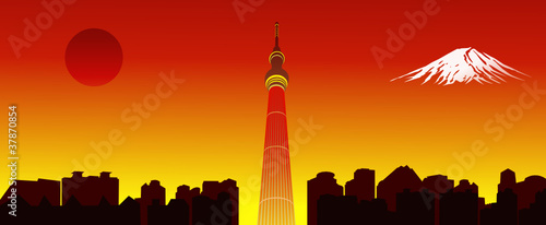 Tokyo Sky Tree , the new symbol of Tokyo,vector file