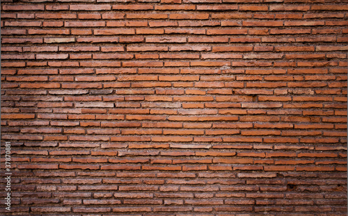 Grungy red brick wall