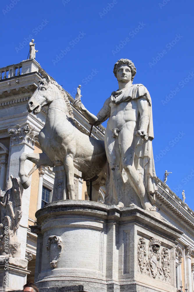 Statue de Pollux, place du Capitole à Rome
