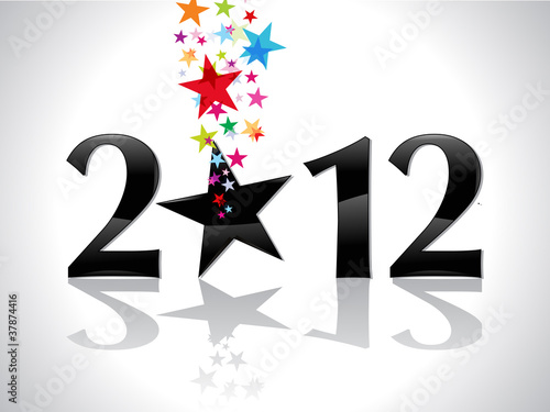 abstract new year text with star
