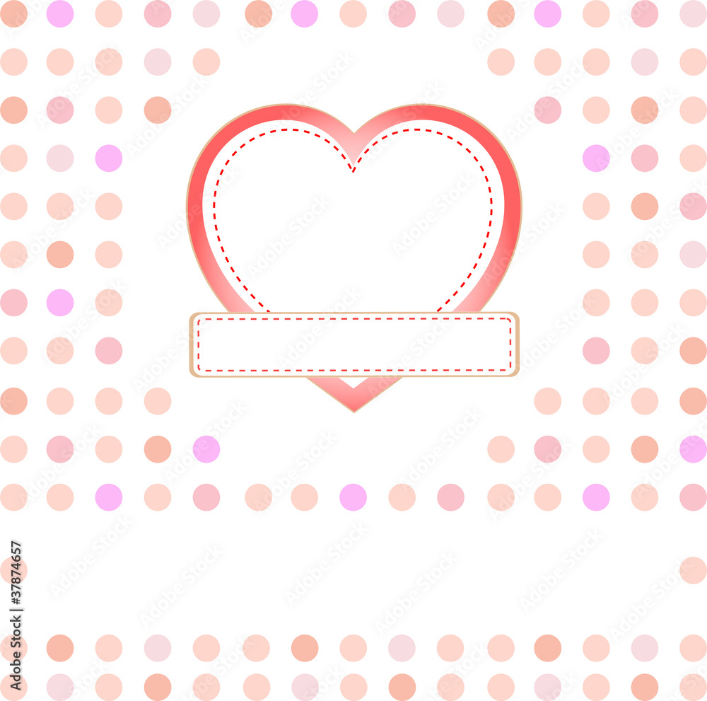 Romantic gift card with love heart and space for greetings word