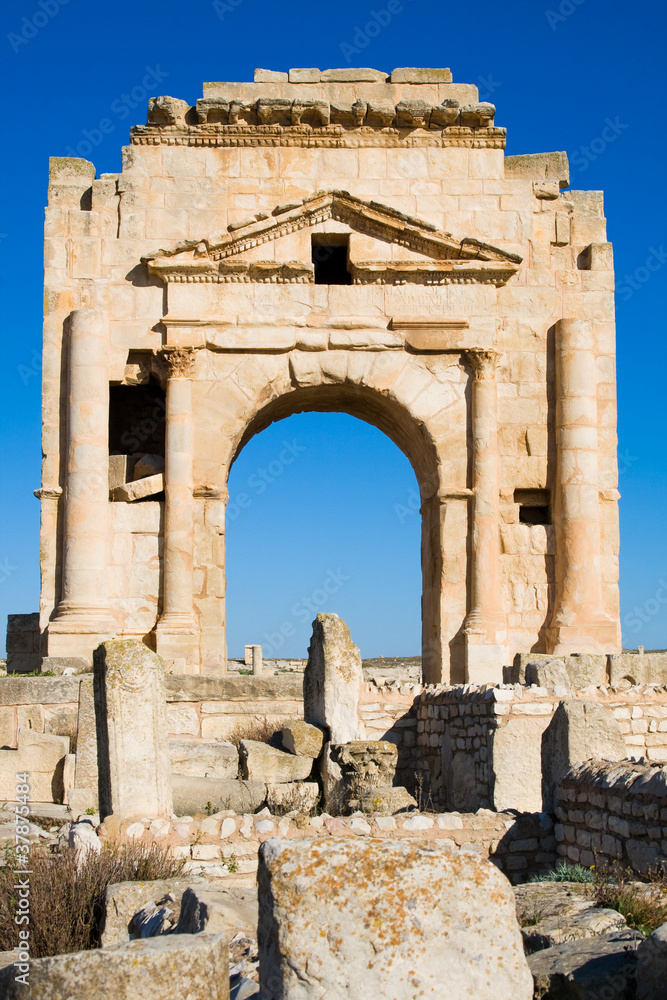 Trajans Arch, the Ruins of Ancient Mactaris, Tunisia