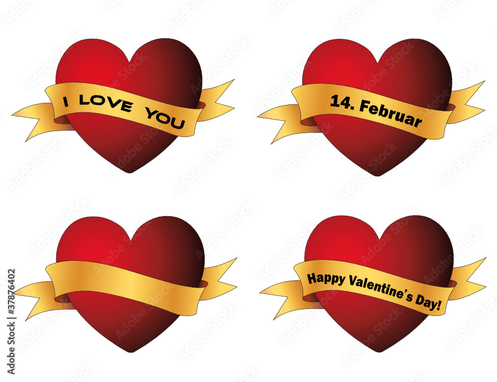 Herzen Set mit Banner Herzen Set mit Banner