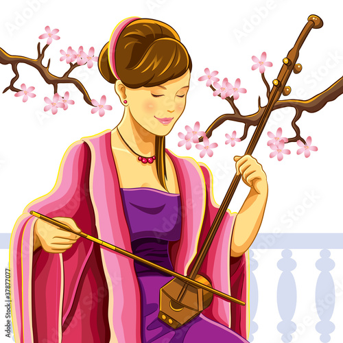 Beautiful Chinese Erhu Player