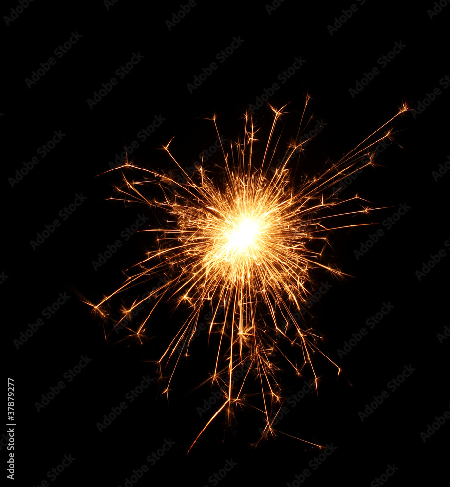 beautiful sparkler on black background