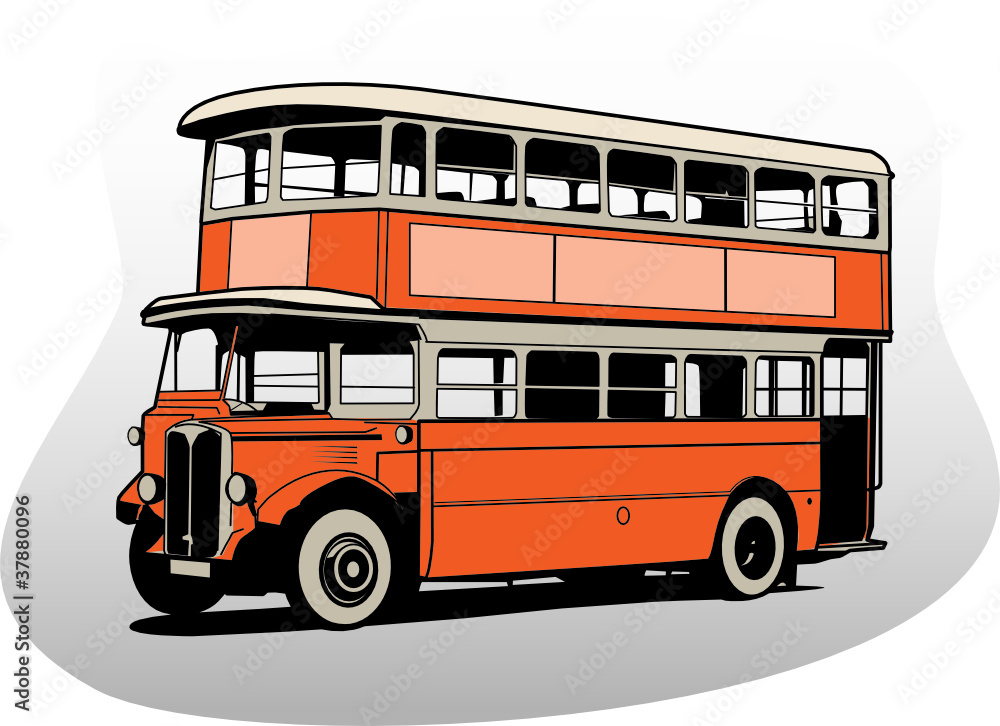 Retro London Bus, vector