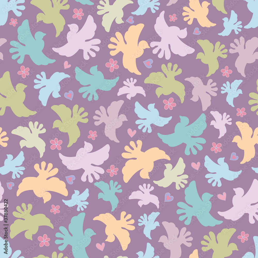 seamless pattern with multicoloured birds seamless pattern with multicoloured birds