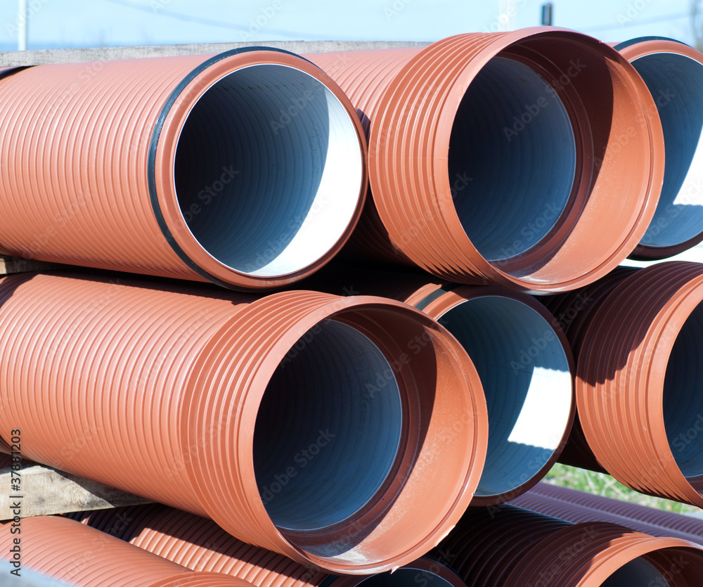 Pile of  PVC pipes