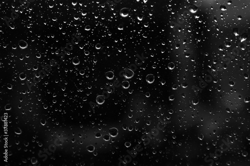 rain drop on abstract black background