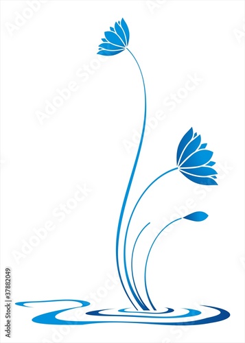 Fototapeta Naklejka Na Ścianę i Meble -  water lily , Buddha , Eco friendly business logo design	