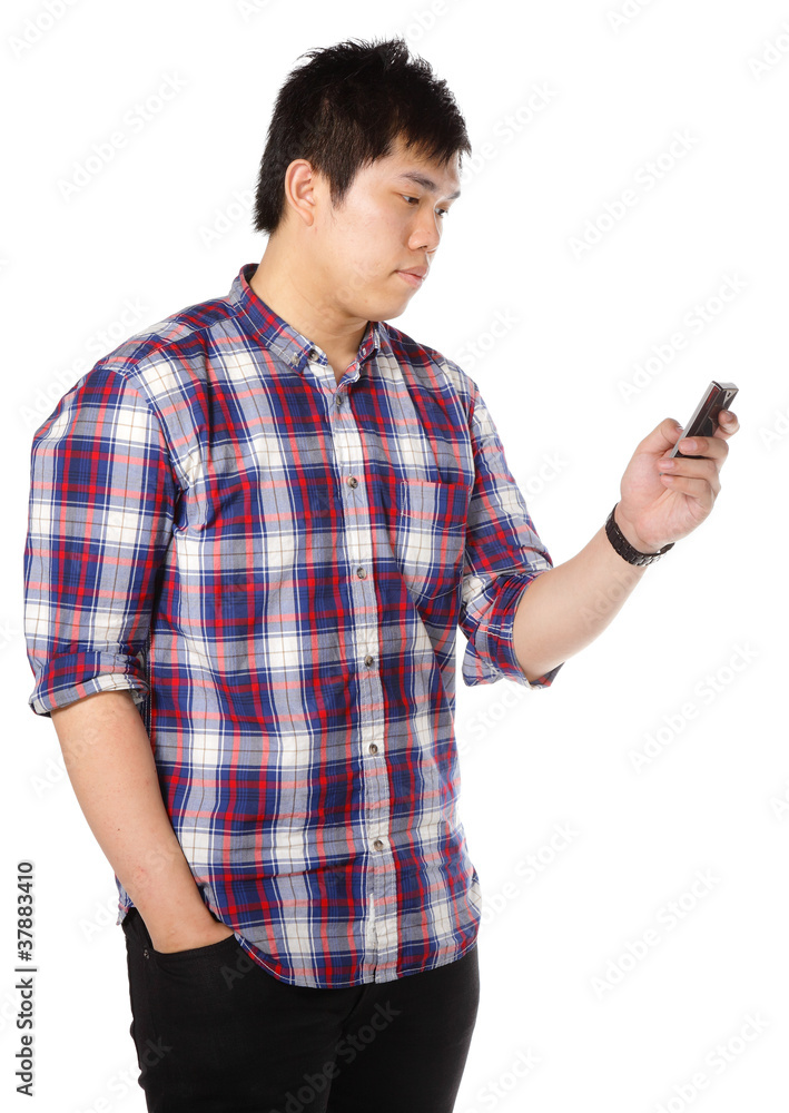 man sms on mobile phone man sms on mobile phone