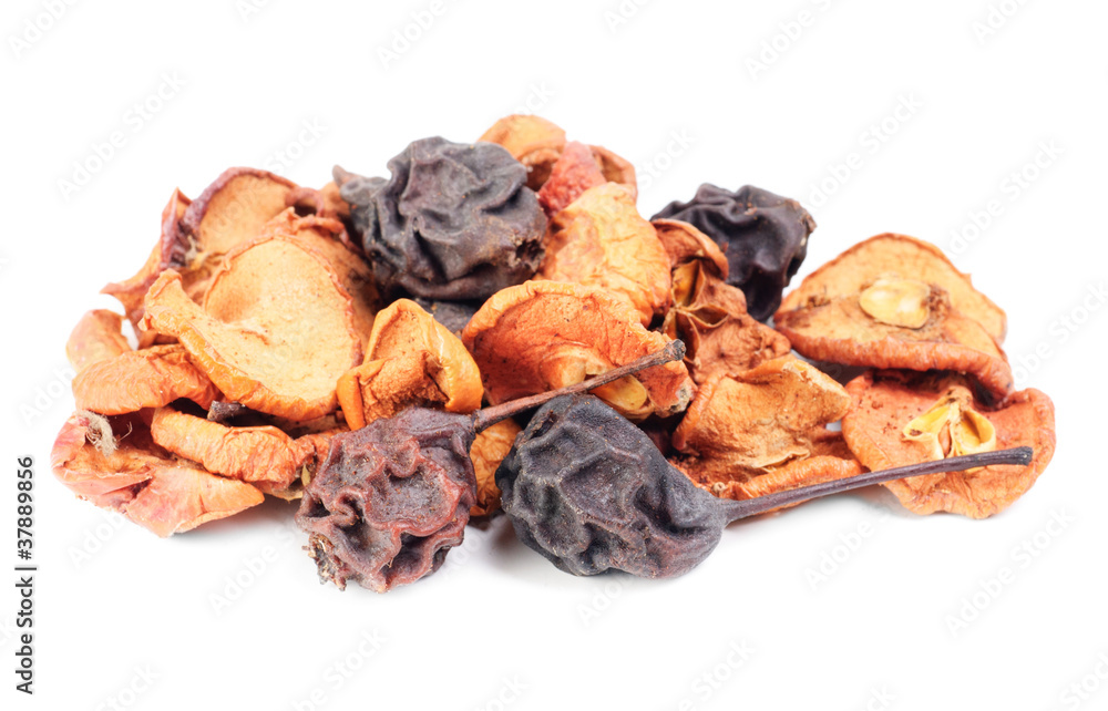 Dried fruit isolation on white background Dried fruit isolation on white background
