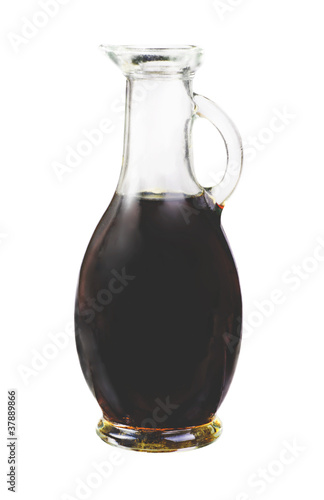 Vinegar balsamico bottle isolated on white background