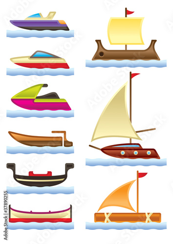 Sea and river boats - vector illustration