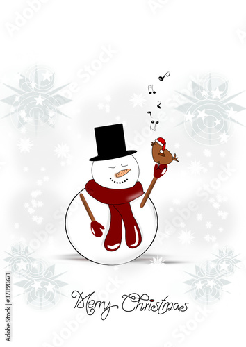 Weihnachten Karte mit Schneemann