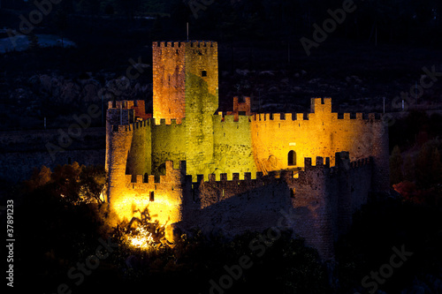 Castle of Almoural at night, Ribatejo, Portugal