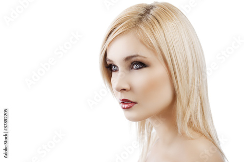 blond lady with hair style