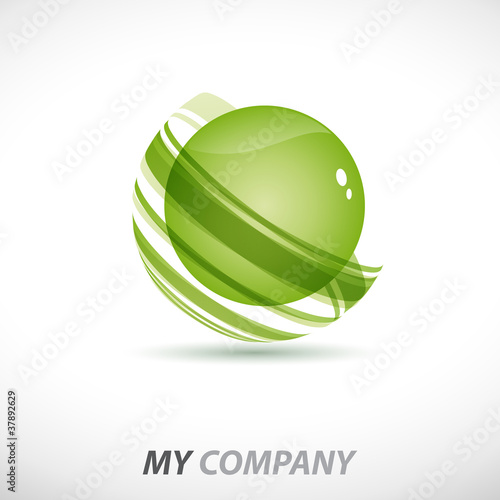 Logo abstract green world # Vector