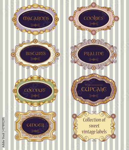 Selectio of vintage labels photo