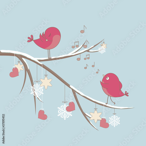 Cute birds in love